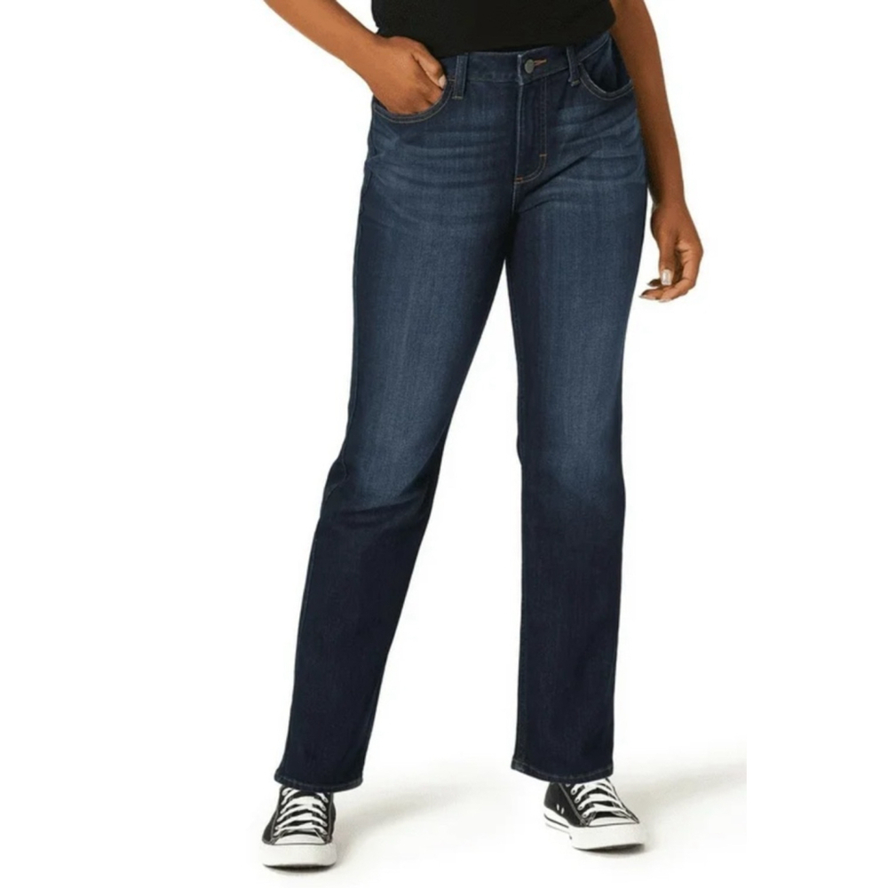 NWT Women's Riders by Lee Midrise Straight Leg Jeans Blue Size 8 Petite